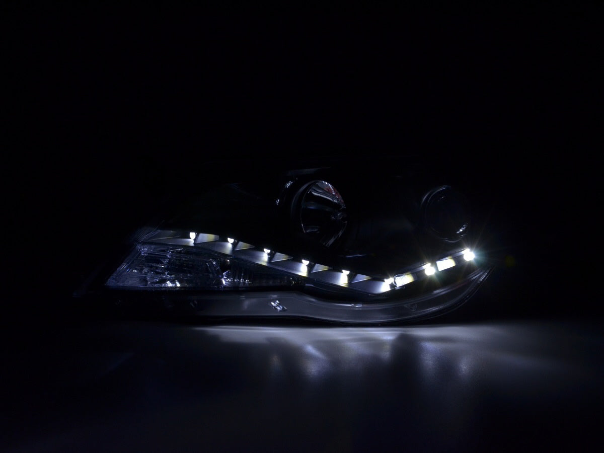 Scheinwerfer Set Daylight LED TFL-Optik VW Tiguan 07-11 schwarz für Rechtslenker Scheinwerfer Set Daylight LED TFL-Optik VW Tiguan 07-11 schwarz für Rechtslenker